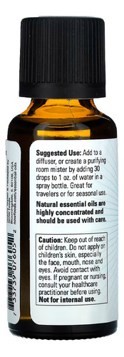 Mistura Óleo Clear The Air Now Foods 30ml Importado 5un - Imagem 3