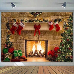 . Papel De Parede De Fotos Natal Com Cena De Lareira