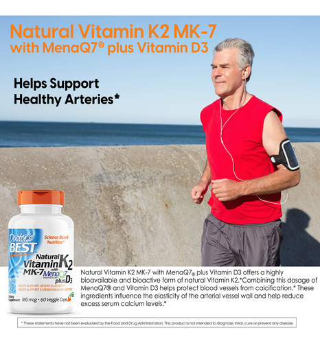 Suplemento Doctor"s Best Natural Vitamina K2 Mk-7 180mcg - Imagem 2