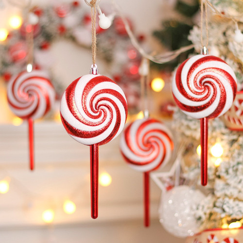 10 Pingentes De Doces Pintados, Enfeites De Natal - Imagem 5