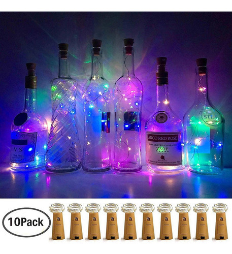 10pcs Garrafa De Vinho Cortiça Luz Decoração Natal Quente Br - Imagem 3