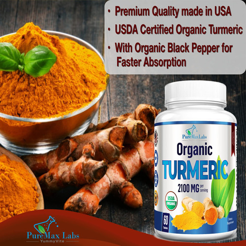 Yummyvite Cúrcuma Orgânica - 2100 Mg Curcumina De Cúrcuma Or - Imagem 3