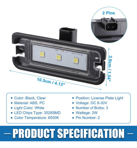 Luzes De Matrícula Para Ford Focus Fusion Lincoln Mks Mkt - Imagem 5