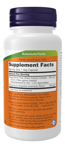 Now Supplements, Extrato De Chaste Berry Vitex 300 Mg Com Do - Imagem 2