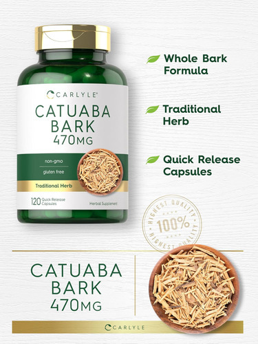 Extrato De Casca De Carlyle Catuaba | 470mg | 120 Cápsulas | - Imagem 2