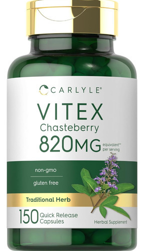 Suplemento Carlyle Vitex Chasteberry | 820mg | 150 Cápsulas
