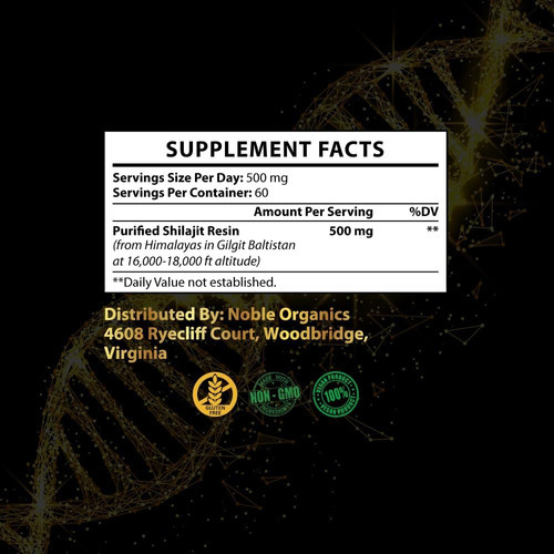 Noble Organics Cápsulas Puras De Shilajit Orgânico Do Himala - Imagem 3