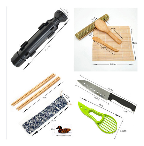 Kit 14 Esteiras Preparo De Comida Japonesa Sushi Bambu - Imagem 9
