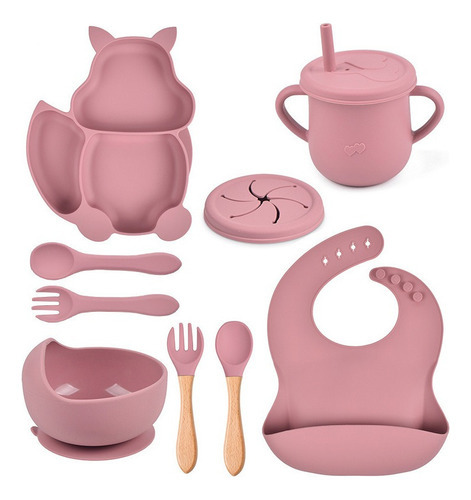 Conjunto De Talheres De Silicone Baby Squirrel De 9 Peças - Imagem 19