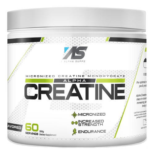 Creatina Monohidratada Em Pó Alpha Supps 300g - 60 Porções