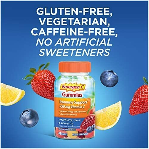 Vitamina C Emergen-c 750 Mg 45 Gomitas/mirtilo - Imagem 7
