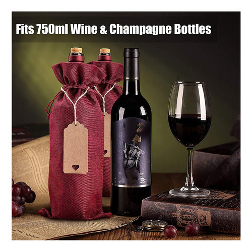 Sacos De Vinho De Serapilheira, Sacos De Presente De Vinho, - Imagem 5