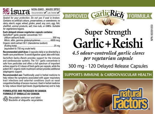 Natural Factors Garlicrich, Super Strength Garlic + Reishi, - Imagem 5