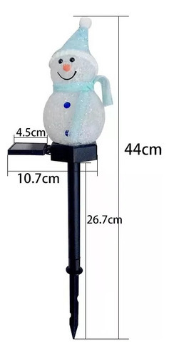 Boneco De Neve Natal Com Luzes Solares Jardim Externo 4pcs - Imagem 2