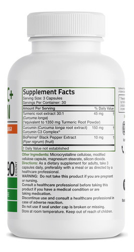 Curcumina De Cúrcuma Bronson 1500 Mg Por Porção Antioxidante - Imagem 2