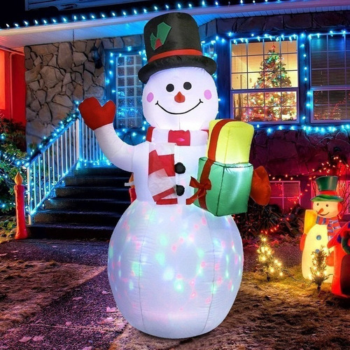 Decoração Luminosa Inflável Do Boneco De Neve Do - Imagem 5