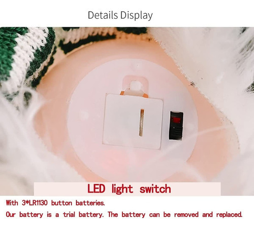 3x Gnomos Navideños Con Luz Led, Decoração De Mesa Navidad - Imagem 9