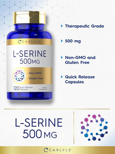Carlyle L Serina Cápsulas 500 Mg | Contagem 120 | Suplemento - Imagem 3