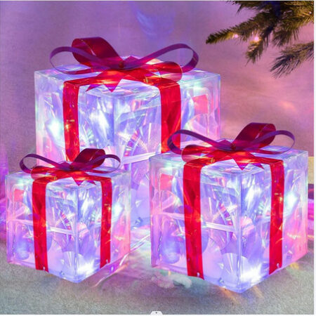 Novo Caixa De Presente Decorativa De Natal De 3 Peças Bem - Imagem 12