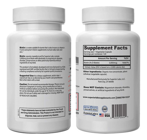 Superior Labs - Melhor Suplemento Natural De Biotina Não Ogm - Imagem 2