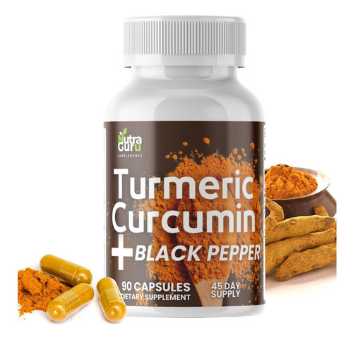 Curcumina De Açafrão Do Guru Nutra Com Pimenta Preta-90 Cáps