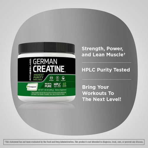 Pó De Creatina Alemã Fitness Labs | 7,05 Onças | 39 Porções - Imagem 4