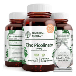 Natural Nutra Zinc Picolinate 30 Mg, Dupla Força, Cru E Puro