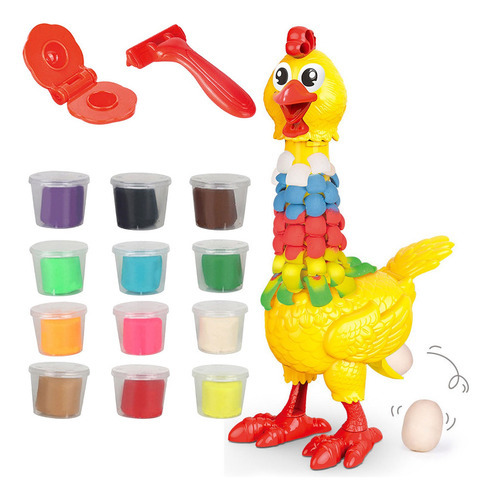 Conjunto De Galinha Com Penas Coloridas D D 108 Colocando Ov - Imagem 4