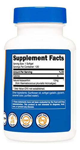 Suplemento Nutricost Astaxantina 12 Mg 120 Cápsulas Gelatino - Imagem 10