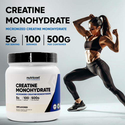 Creatina Monohidratada Em Pó Nutricost 500 G (17,9 Onças) - - Imagem 6