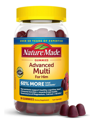 Gomas Multivitamínicas Avançadas Da Nature Made Para Ele Com