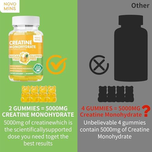 Gomas De Monohidrato De Creatina Novomins 5000mg Para Homens - Imagem 7