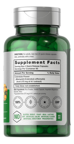Cápsulas De Flores De Calêndula Horbäach 1100mg | Contagem 1