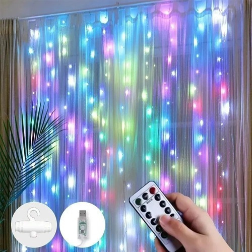 Cortina Led Decorativa Luz Branca De Controle Remoto 3x3m - Imagem 2