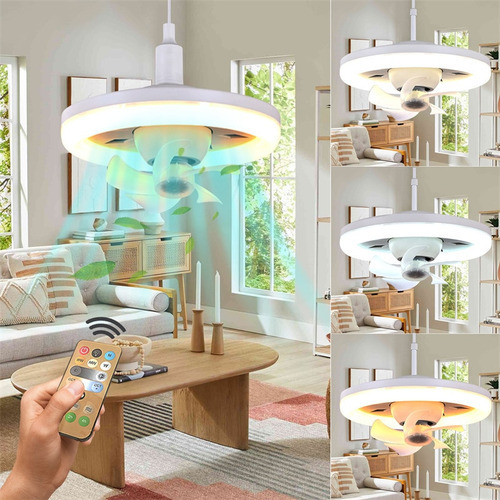 Rotação De 360° Com Luz Led De Ventilador De Teto Com Contro - Imagem 7