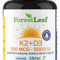 Suplemento Forestleaf Vitamina D3 + K2 (mk7) 5000 Ui 60 Cáps