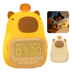 Lindo Despertador De Silicone Capivara, Luz Noturna Para Cri