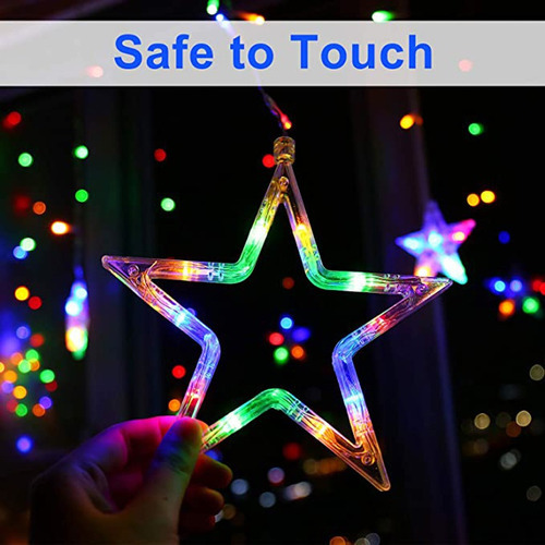 Cortinas Com Luzes Led Decorativas, Estrelas Luzes De Natal - Imagem 4