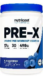 Pó Pré-treino Nutricost Pre-x Xtreme Blue Raspberry 30s - Imagem 2