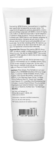 Loção Glucosamina, Msm Arnica Now Foods 237ml Importado - Imagem 3