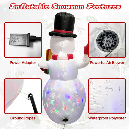 X Decorações Infláveis De Jardim De Boneco De Neve Com Luz - Imagem 6