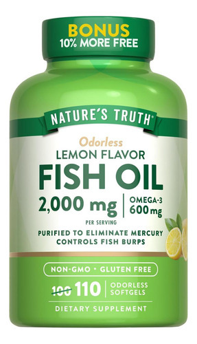 Suplemento De Óleo De Peixe Natures Truth | 2000mg | 110 Cáp