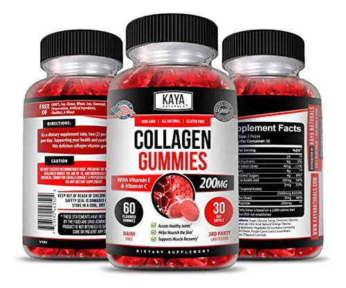 Gomas De Colágeno Kaya Naturals Para Homens E Mulheres - Su - Imagem 4
