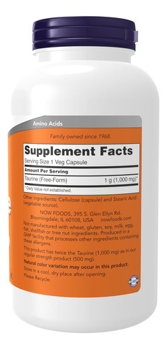 Agora, Suplementos De Alimentos, Taurina 1.000 Mg, Força Dup - Imagem 2