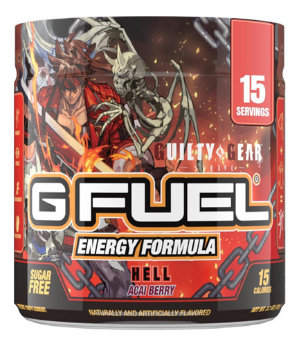 G Combustível Guilty Gear Hell Energy Drink Pó, Mix De Cafeí