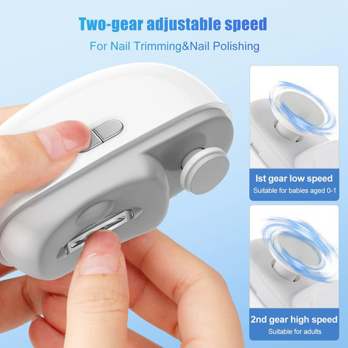 Cortador De Unhas Elétrico Automático Com Luz E 2 Velocidade - Imagem 6