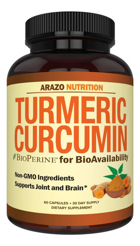 Arazo Nutrition Curcumina De Cúrcuma Com Bioperine 1300mg Co