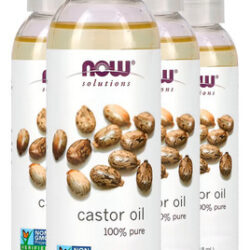 Óleo De Castor 118ml Now Foods Óleo De Rícino Importado 4un