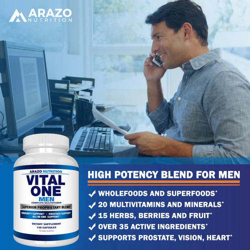 Suplemento Arazo Nutrition Vital One Multivitamínico Masculi - Imagem 4