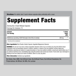 Suplemento Piping Rock Nattokinase 4000 Fu | 200mg | 150 Cáp